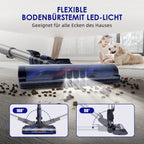 Akku-Hand-und Stielstaubsauger Akku Staubsauger, 55 kPa starke Saugkraft mit Schlauch und Tierpflegebürste, HEPA*4-Filterung für Tierhaare, Teppiche und Hartböden