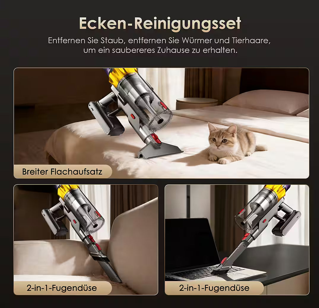 Cordless Handheld and Stick Vacuum Cleaner, 85000Pa Cordless Vacuum, 70-min Runtime, 2.6L, Quiet
