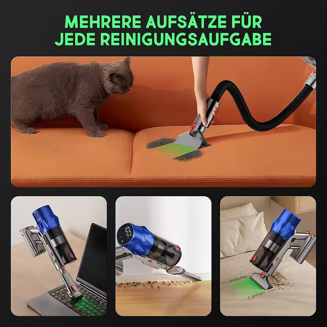 Akku-Hand-und Stielstaubsauger Akku Staubsauger,85000Pa/2.8L/70min OLED-Display Staubsauger Kabellos