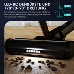 Akku-Hand-und Stielstaubsauger mit Smart LED-Anzeige, 30000Pa/50min, Staubsauger kabellos mit 6-Schicht-Filtration und 8-Kegel-Zyklon