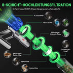 Akku-Hand-und Stielstaubsauger Akku Staubsauger,85000Pa/2.8L/70min OLED-Display Staubsauger Kabellos