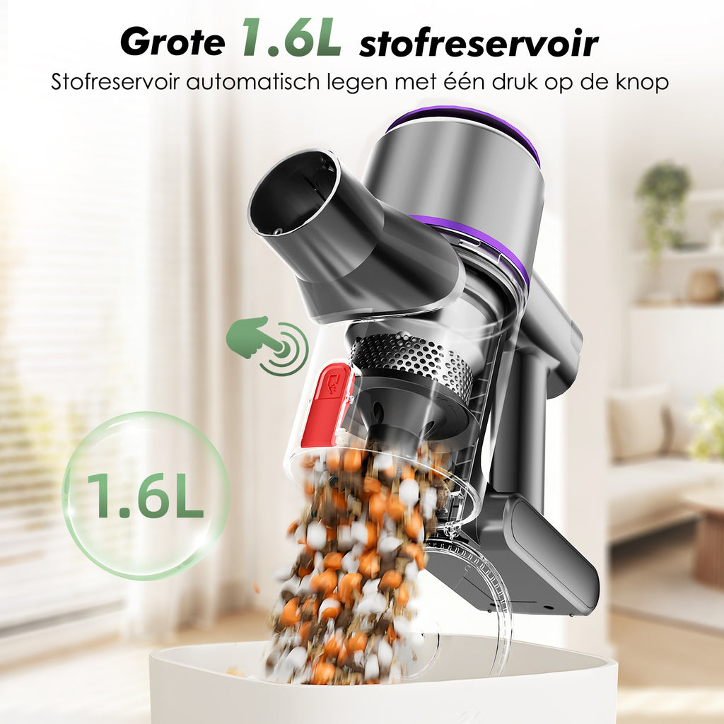 Akku-Hand-und Stielstaubsauger Akku staubsauger 55000Pa/50Min, Staubsauger Kabellos HEPA*4