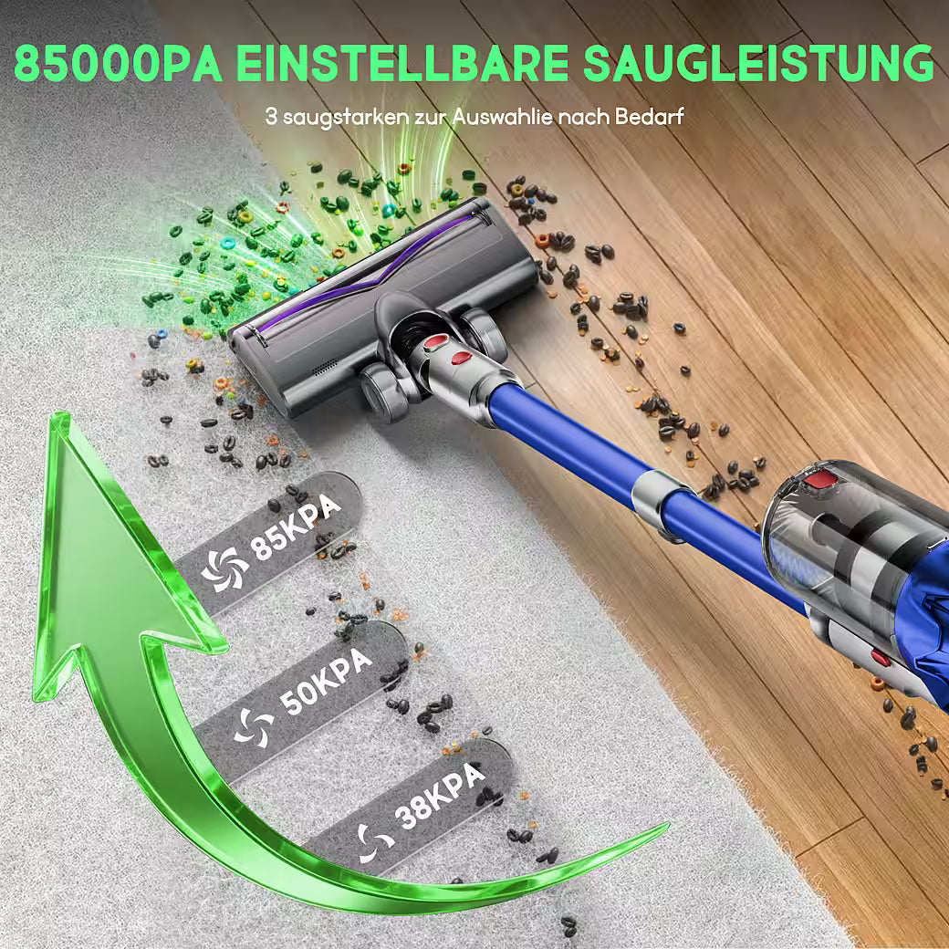 Akku-Hand-und Stielstaubsauger Akku Staubsauger,85000Pa/2.8L/70min OLED-Display Staubsauger Kabellos
