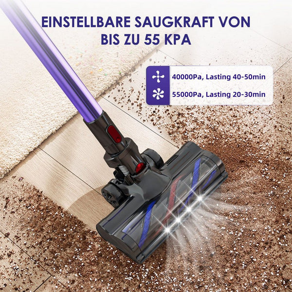 Akku-Hand-und Stielstaubsauger Akku Staubsauger, 55000Pa/550W/50Min/1.6L Kabelloser Staubsauger